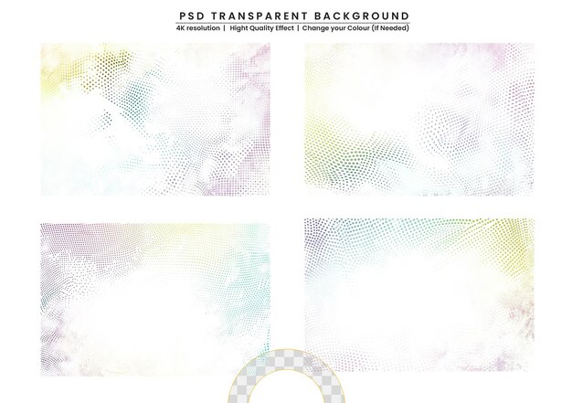 PSD colorful abstract textured on transparent background