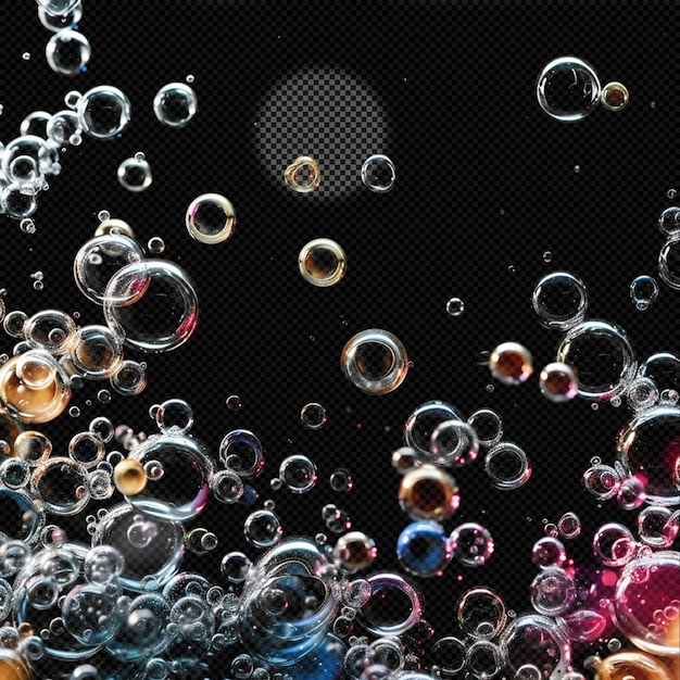 Colorful air bubbles effect transparent background