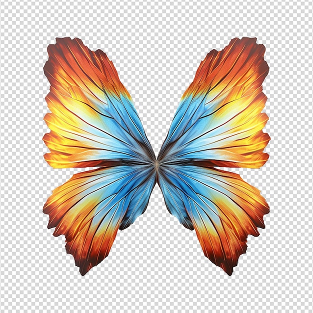 透明な背景に色とりどりの天使の翼の装飾 png