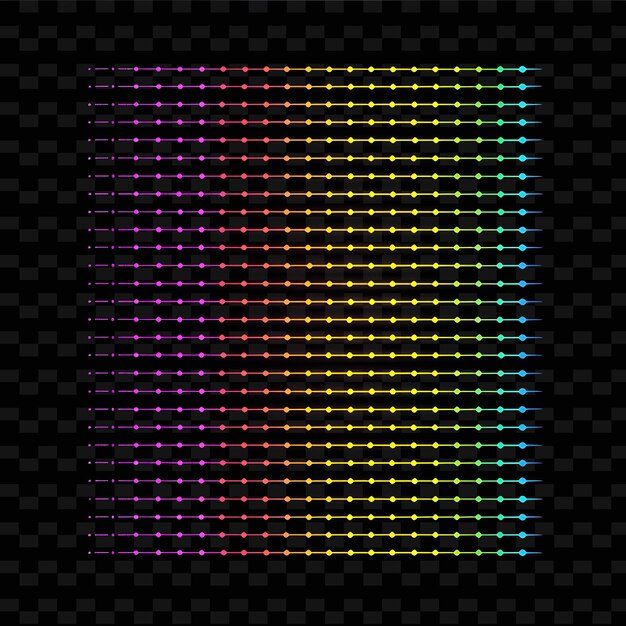 PSD a colorful array of multicolored lights on a black background