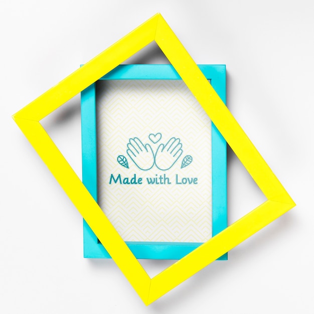 colorful artistic frame with mock-up
