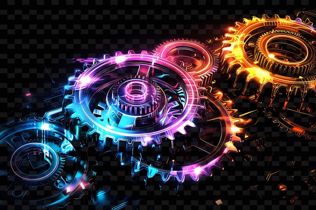 PSD a colorful background of gears and gears with the words gears on them