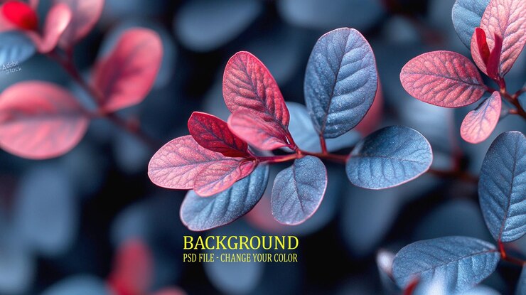 PSD a colorful background with a blue and red plant in the middle leap background