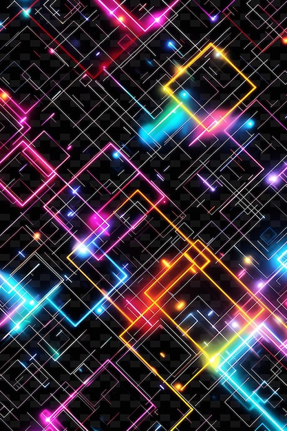 A colorful background with bright lines and a multicolored light