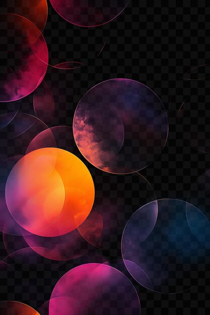 A colorful background with bubbles and the moon