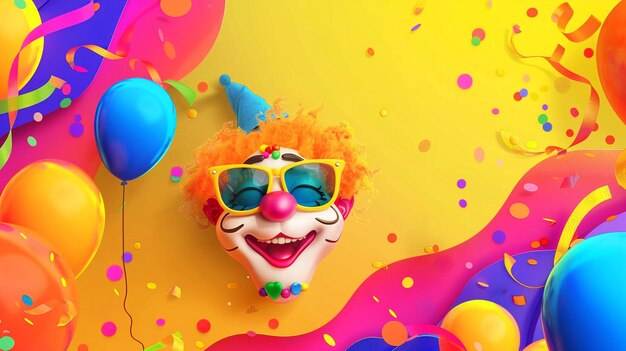 PSD a colorful background with joker face