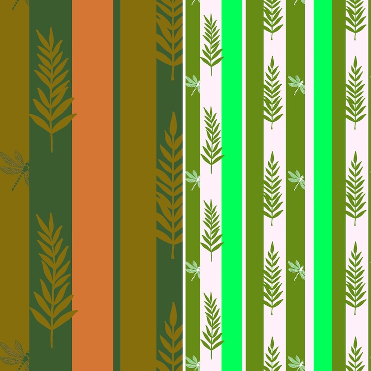 PSD a colorful background with palm trees and a striped pattern