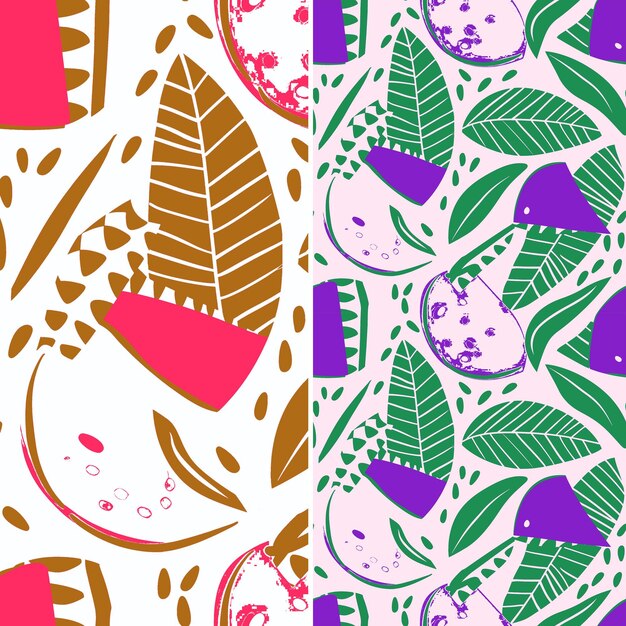 PSD a colorful background with a pattern of leaves and flowers