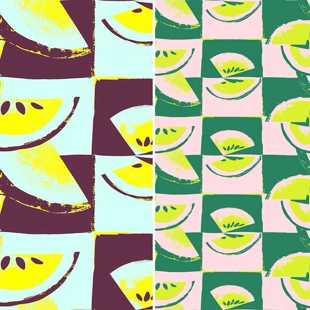 PSD a colorful background with a pattern of lemons and limes