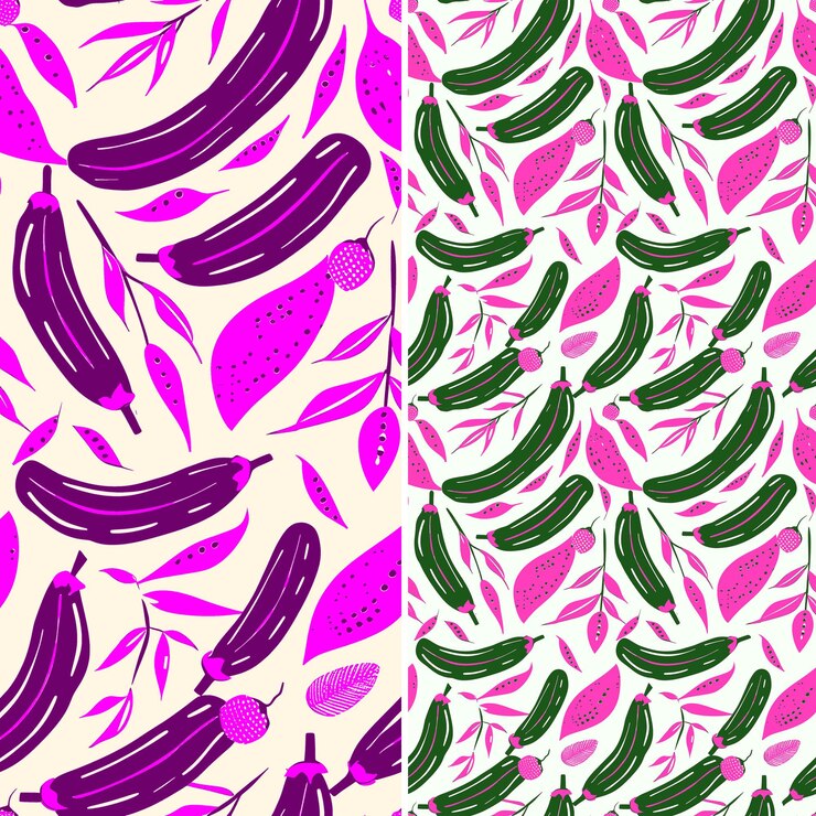 PSD a colorful background with purple and green bananas and purple bananas