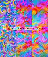 PSD colorful backgrounds pack