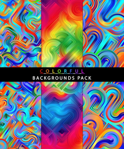 PSD colorful backgrounds pack