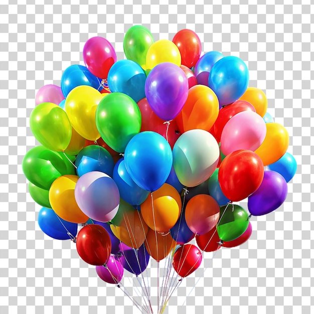 PSD colorful balloons on transparent background