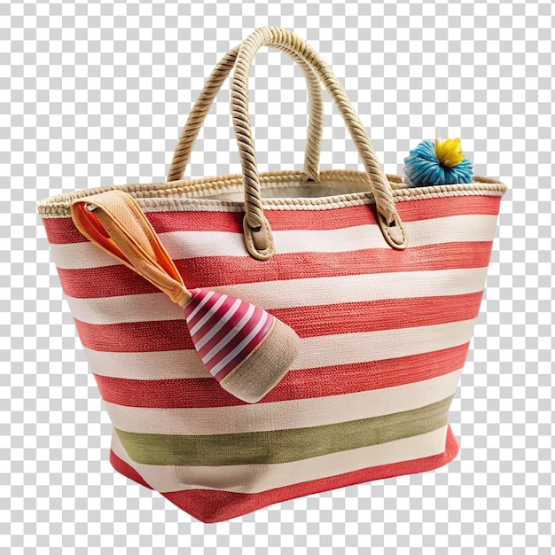 PSD colorful beach bag isolated on transparent background