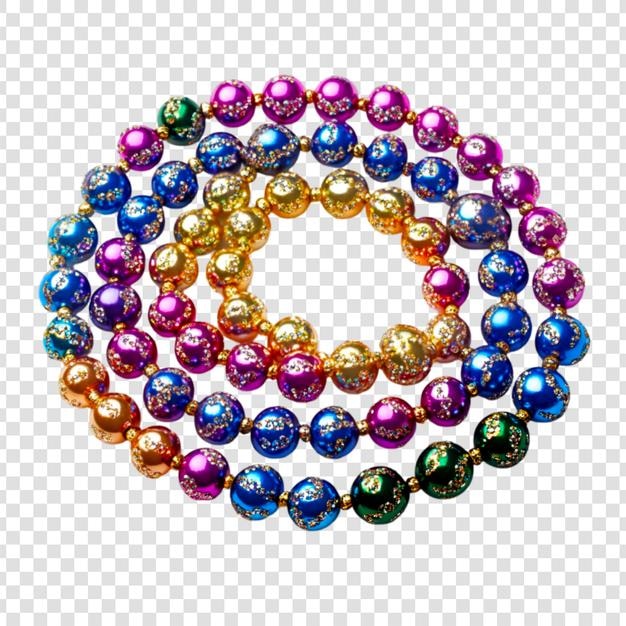 PSD colorful beaded necklaces mardi gras celebration festive jewelry