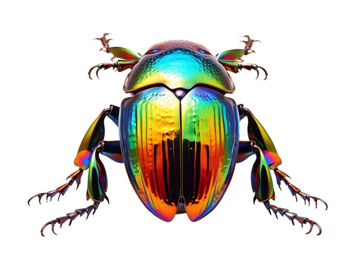 PSD colorful beetle isolated on transparent background