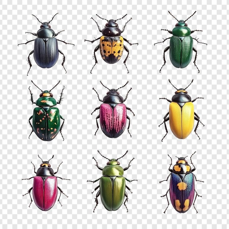 PSD colorful beetles