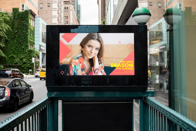 Colorful billboard with mock-up