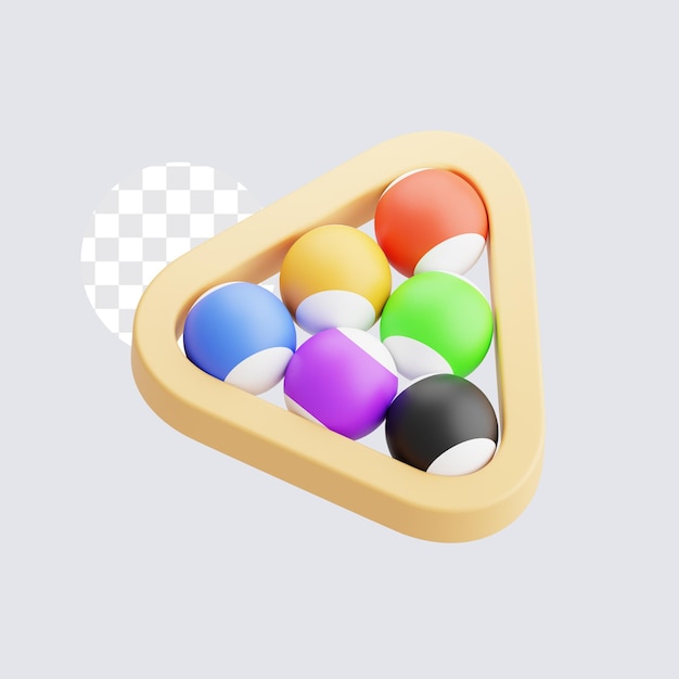 Colorful billiard balls 3D icon