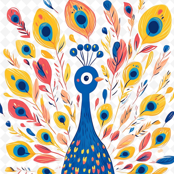PSD a colorful bird with a blue and orange pattern