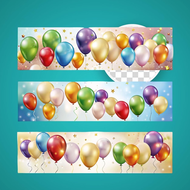 PSD colorful birthday balloons