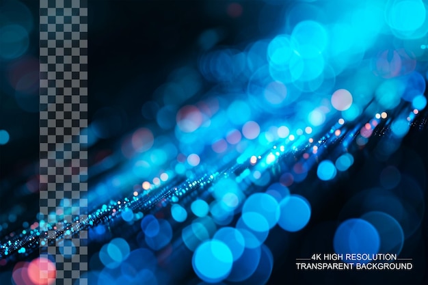 PSD colorful blue blurry dots abstract background 3d rendering on transparent background