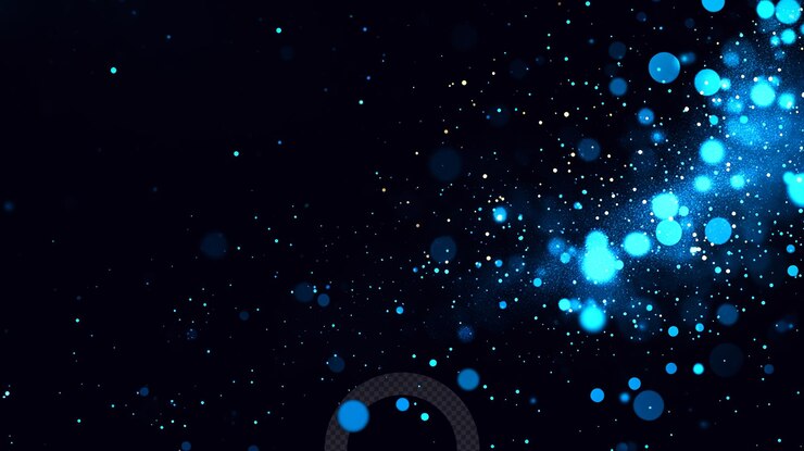 PSD colorful blue bokeh lights filling the dark background create a magical atmosphere