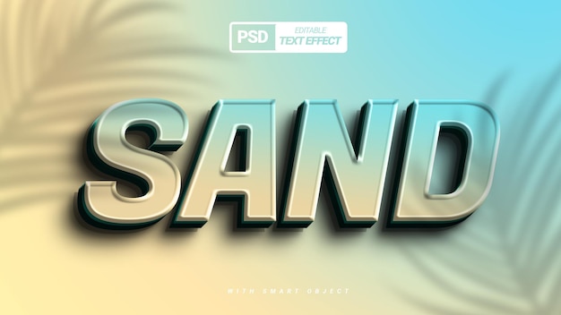 A colorful blue and yellow text effect like sands beach