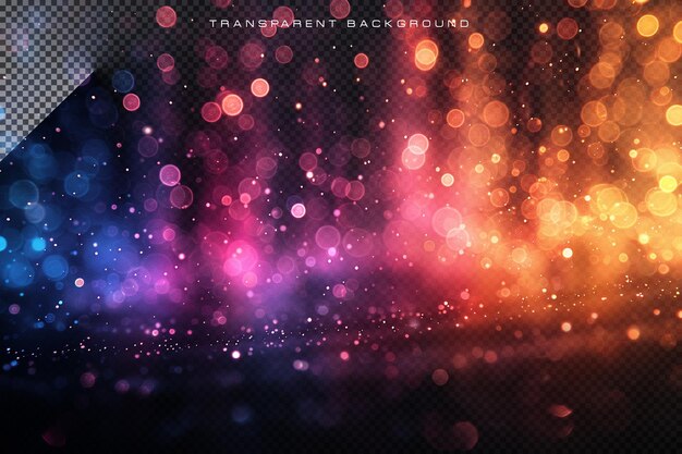 PSD colorful bokeh blur transparent background