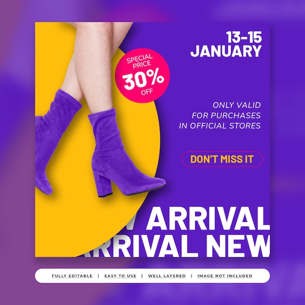 PSD colorful bold fashion sale instagram template