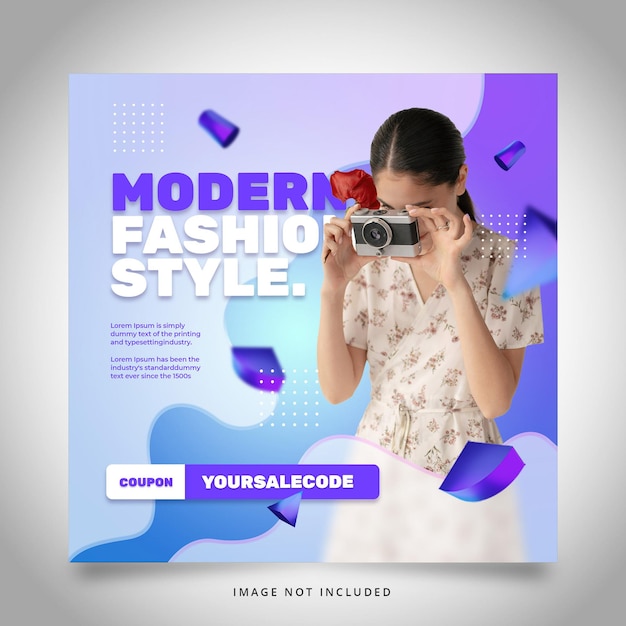 Colorful bright social media instagram template