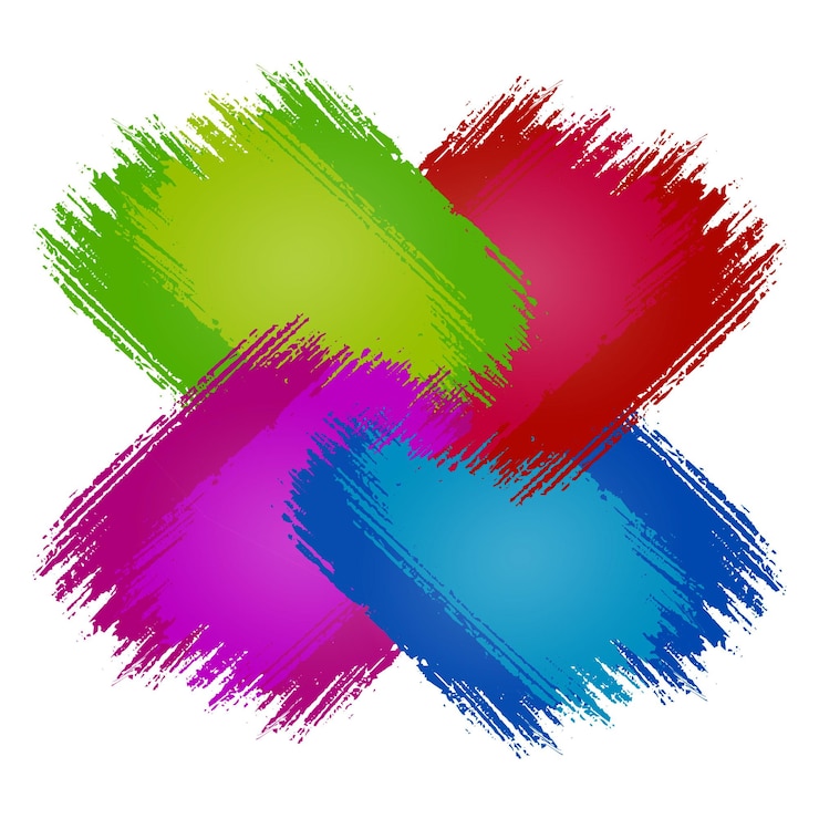 PSD colorful brush stroke template element design