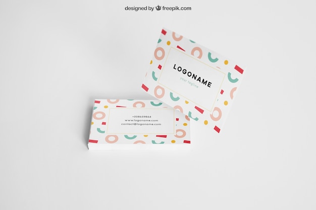 Colorful business card mockup