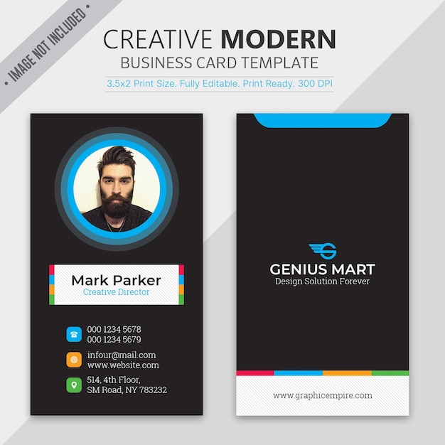 PSD colorful business card template