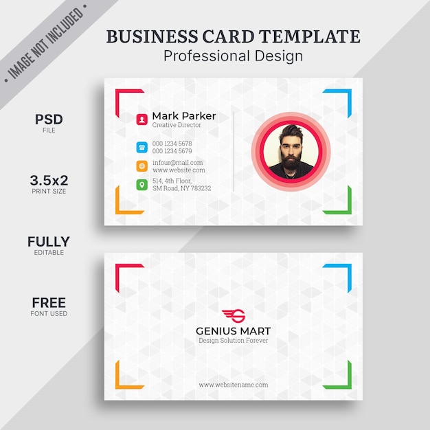 Colorful business card template