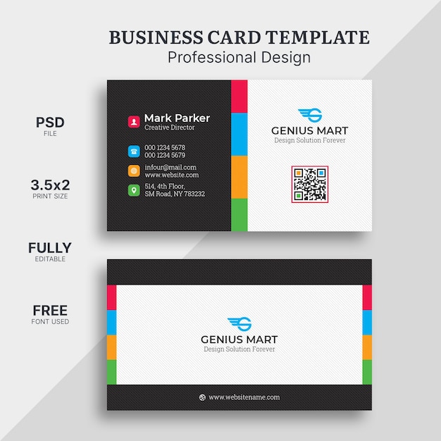 PSD colorful business card template