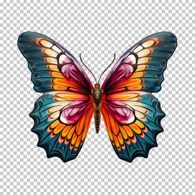 PSD 透明な背景に彩る蝶のイラスト
