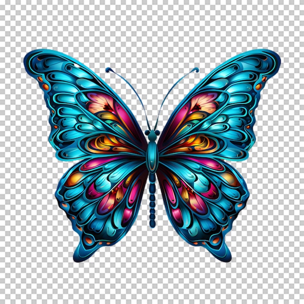 Colorful butterfly illustration on transparent background