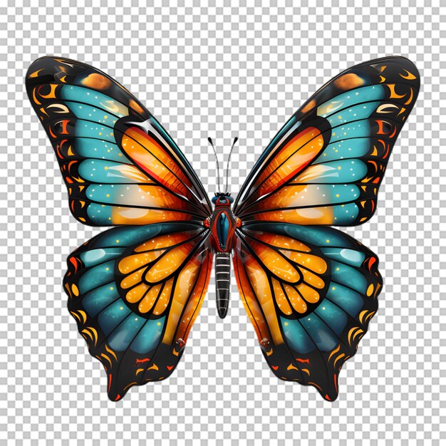 PSD colorful butterfly illustration on transparent background