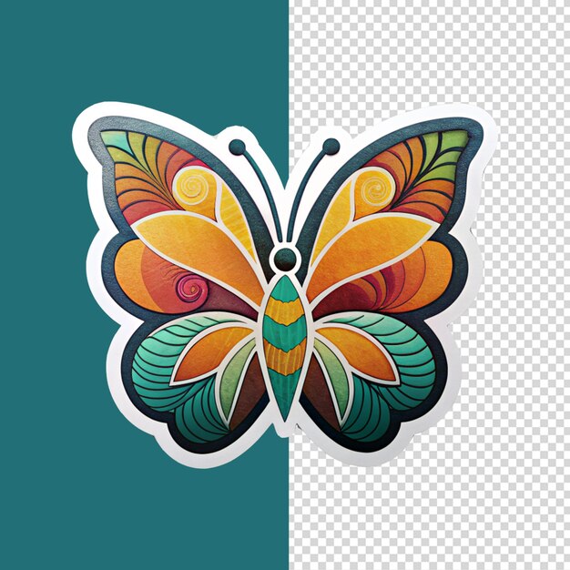 PSD colorful butterfly label design psd template