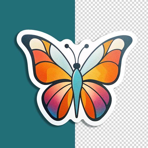 PSD colorful butterfly label design psd template