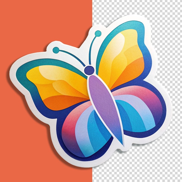 Colorful butterfly label design psd template