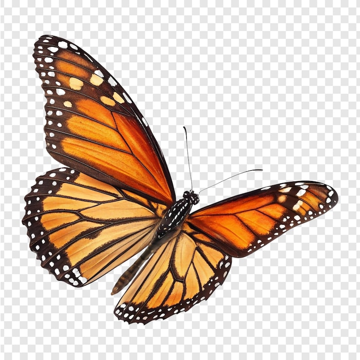PSD 투명한 배경 png 파일에 분리 된 다채로운 나비 현실