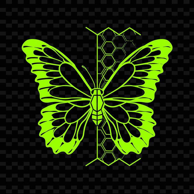 PSD a colorful butterfly with a green background and a black background with a pattern of butterflies