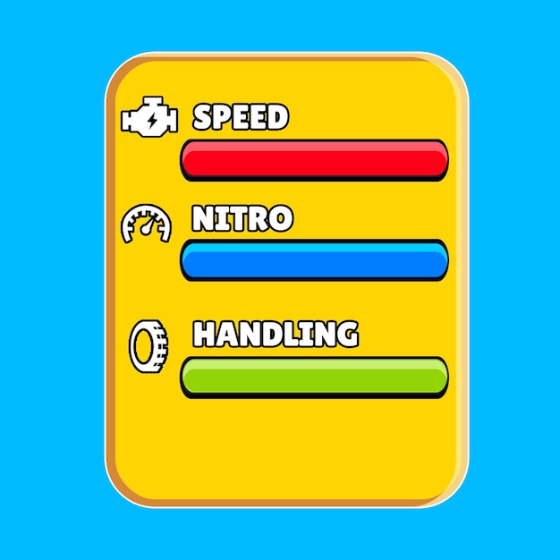 Colorful Car Racing UI Interface