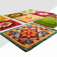 PSD colorful carpet on transparent background