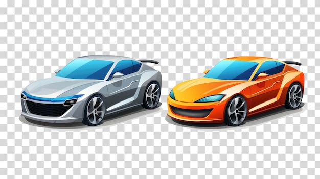 PSD colorful cars png on transparent background