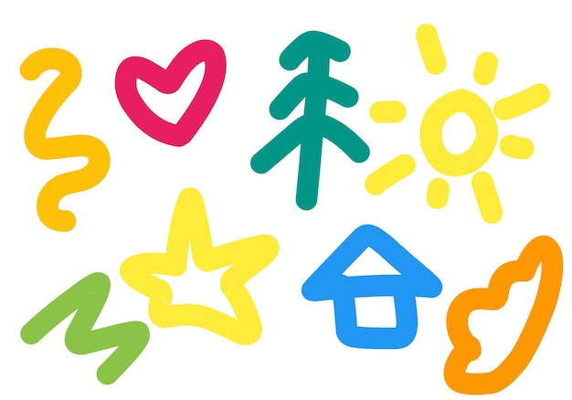a colorful cartoon drawing of a house with the word love