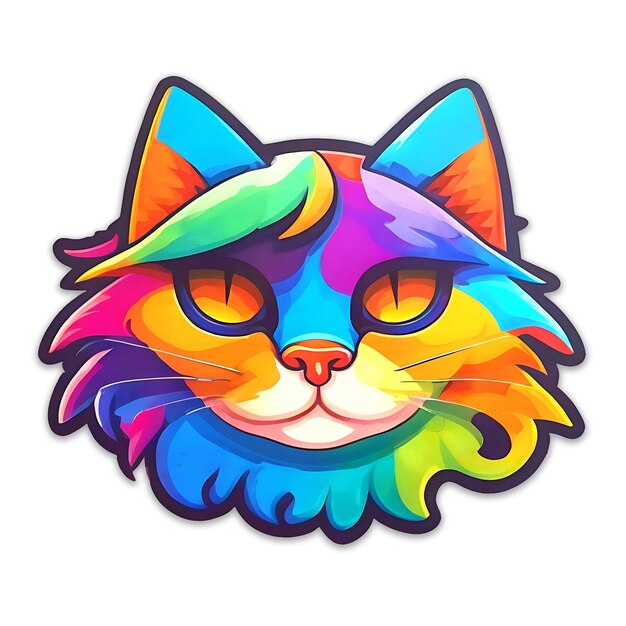 PSD colorful cat hat on white background