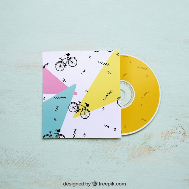 Colorful cd mockup